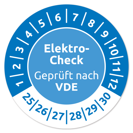 Prüfplakette Blau 2025 Elektrocheck VDE