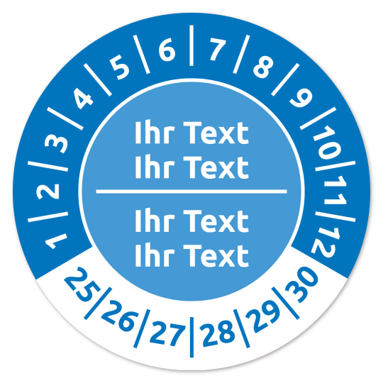 Prüfplakette Blau 2025 Eigener Text