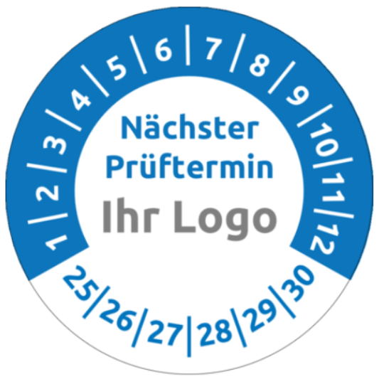 Prüfplakette Blau 2025 Nächster Prüftermin Logo