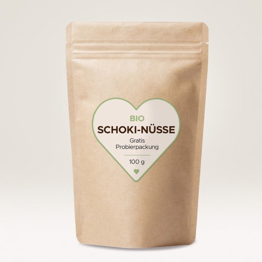 Herzförmiger Aufkleber als Produktetikett