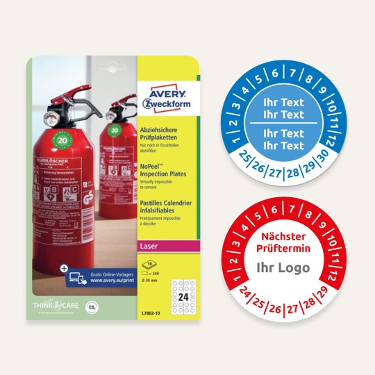Vorlagen für Prüfplaketten