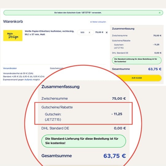 Gutschein erfolgreich