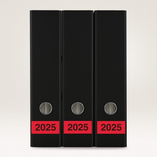 Ordneretikett mit Jahreszahl 2025