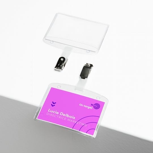 Namensschild 4822 in Rosa und Violett