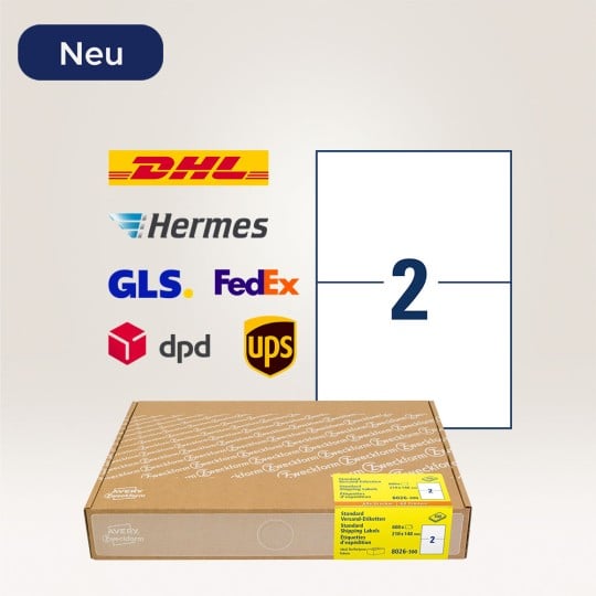 Versandetiketten in der Großpackung