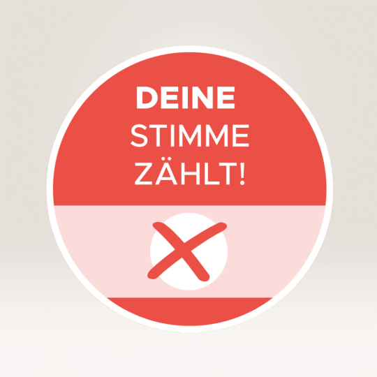 Wahlaufkleber in rot