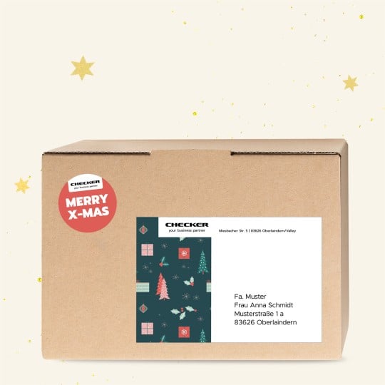 Absenderetiketten und Adressaufkleber für Weihnachten 