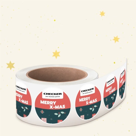 Rollenetiketten im weihnachtlichen Design 