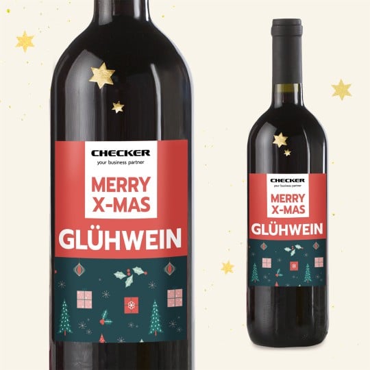 Weihnachtsetiketten für Flaschen