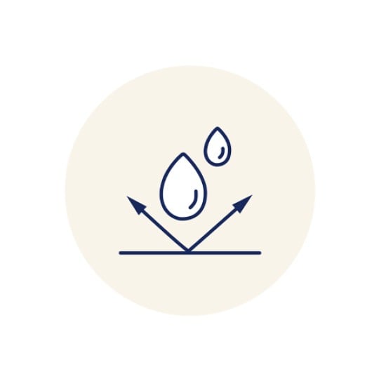 Ein Icon für die Eigenschaft "Wasserfest".