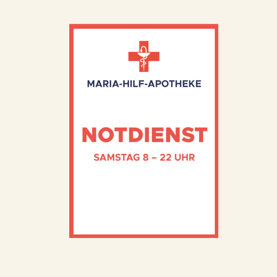 Vorlage für einen Fensteraufkleber für Apotheken mit "Notdienst" Information
