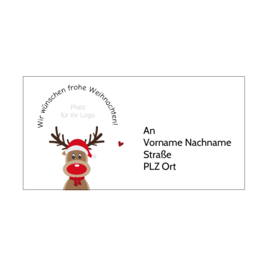 Bild zeigt eine weihnachtliche Vorlage mit Rudolph the Reindeer.