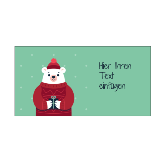 Das Bild zeigt eine Vorlage in grün mit einem Bären.