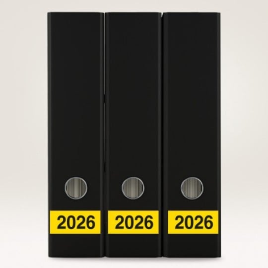Ordneretiketten mit Jahreszahl 2026.