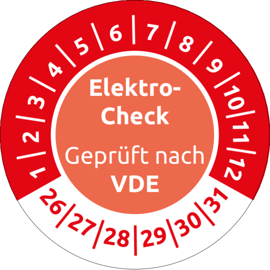 Prüfplakette rot Elektrocheck VDE