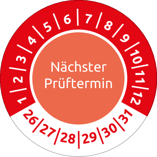 Prüfplakette rot nächster Prüftermin