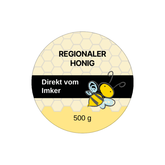 Dynamisches Honigetikett im Format Ø 60 mm