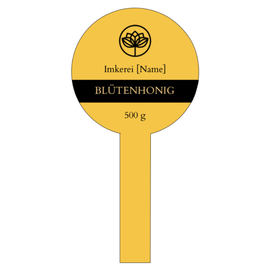 Eleganter Frischesiegel für Honig im Format 50 x 100 mm.