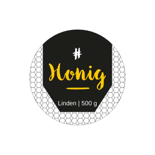 Markantes Honigetikett im Format Ø 60 mm