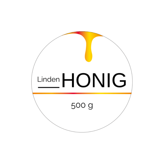 Modernes Honigetikett im Format Ø 60 mm