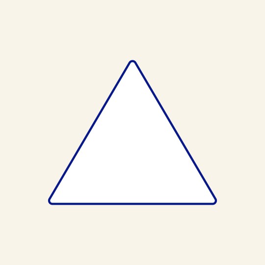 Dreieckiger Aufkleber als Icon.