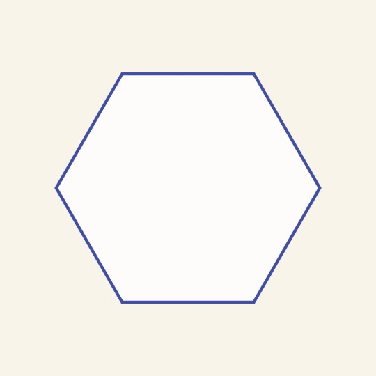 Sechseckige Aufkleber als Icon.