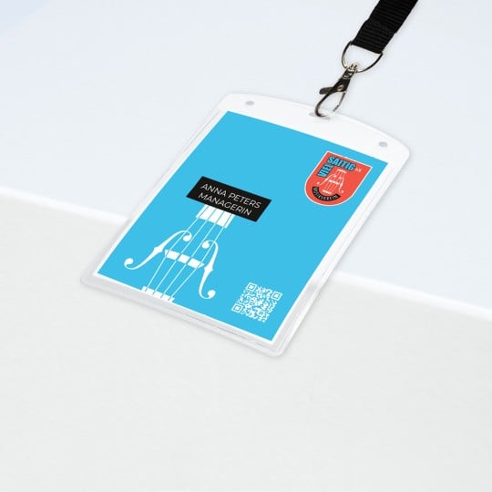 Namensschild inklusive Lanyard für Vereine.