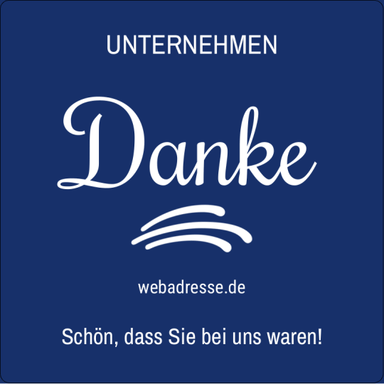 Sticker quadratisch Vielen Dank dunkelblau.
