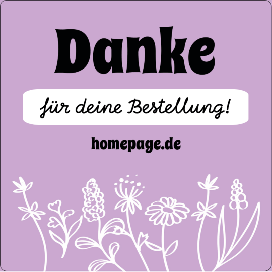 Sticker quadratisch Danke für deine Bestellung.