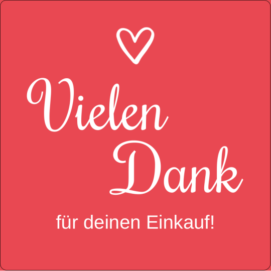Sticker quadratisch Vielen Dank für deinen Einkauf.