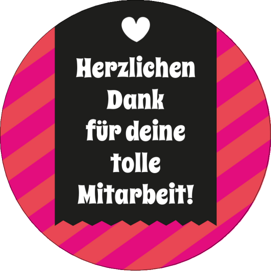 Sticker Danke für deine tolle Mitarbeit.