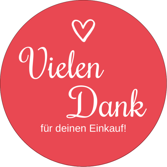 Sticker mit Text "Vielen Dank für deinen Einkauf!"