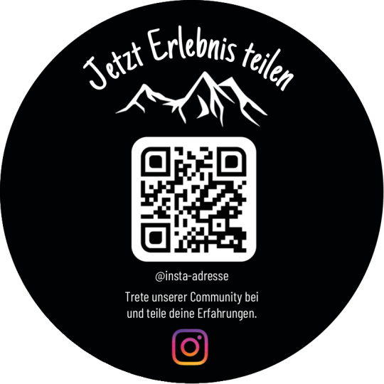 Etiketten-Vorlage Erlebnis auf Instagram teilen.