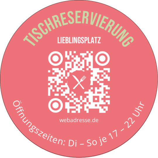 Tischreservierung QR-Code rot.