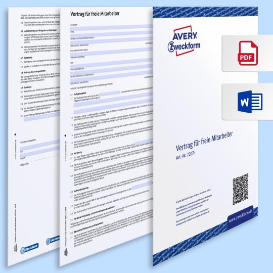 Vertrag für freie Mitarbeiter PDF und Word Vorschau