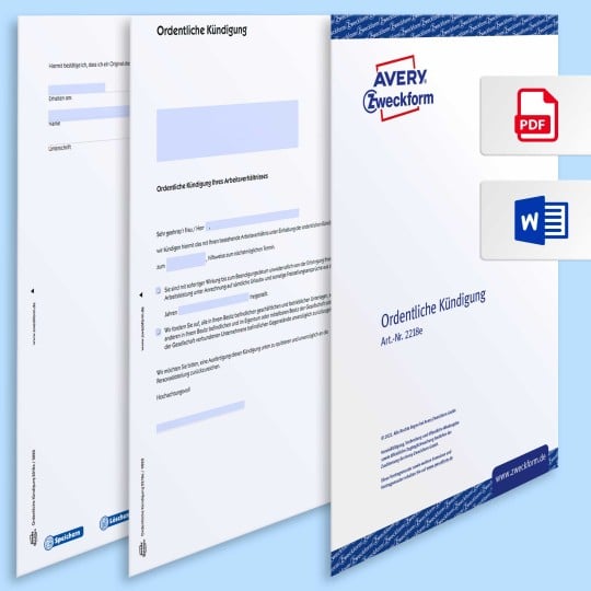 Ordentliche Kündigung PDF und Word Vorschau