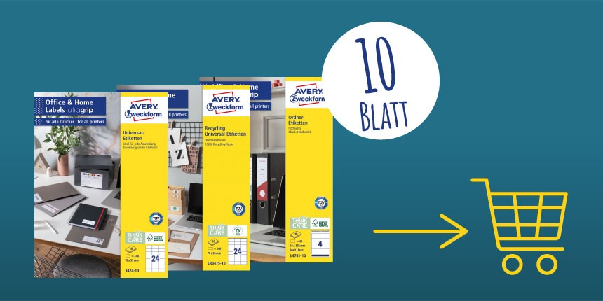 10 Blatt Etikettenpackung bei Aver kaufen