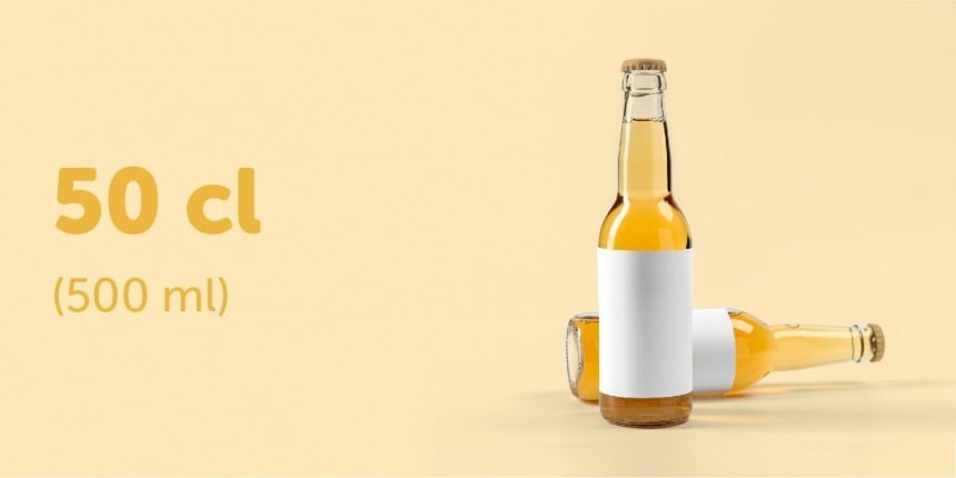 Rechteckiges Etikett für Bierflaschen 50 cl
