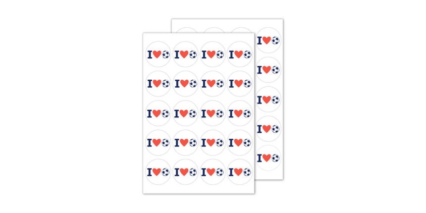 Sticker auf Bogen
