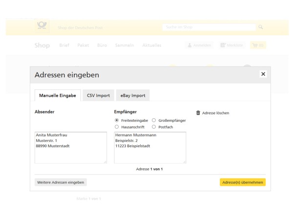 Internetmarke Motive einfügen