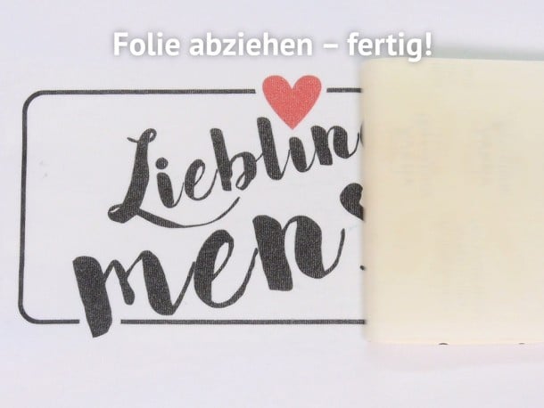 Abziehen der Folie