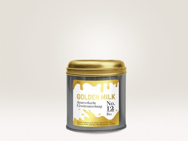 Metalldose mit Gold Design
