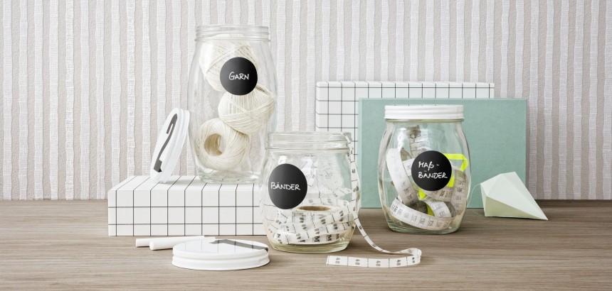 Runde Living-Deko-Etiketten im Tafel-Design