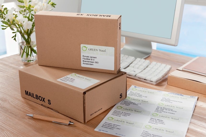 Etiketten aus Recyclingmaterial