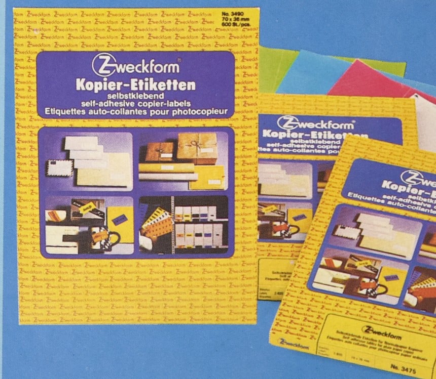Zweckform Kopieretiketten aus den 70ern
