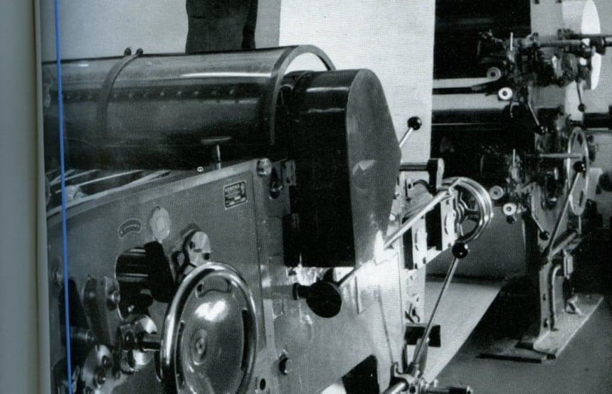 Die erste Anilin-4-Farb-Rotationsdruckmaschine von 1952