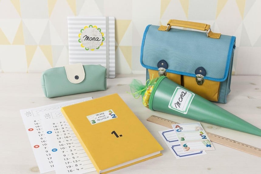 Etiketten für die Schule