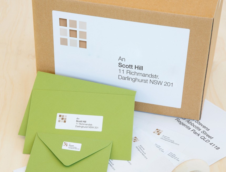 Vorgestaltete Adressetiketten
