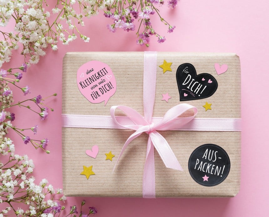 Kreative Geschenkststicker Schwarze Sticker