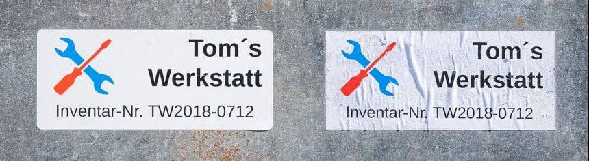 Folienaufkleber auf Metall